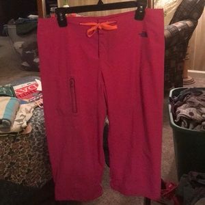 North Face active bright pink capris. Like new